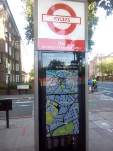 Public information point in London, UK: Kennington Road